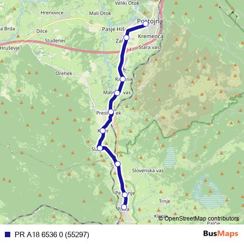 PR A18 6536 0 (55297) bus Line Map