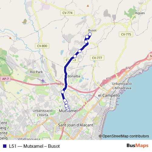 L51 bus Line Map