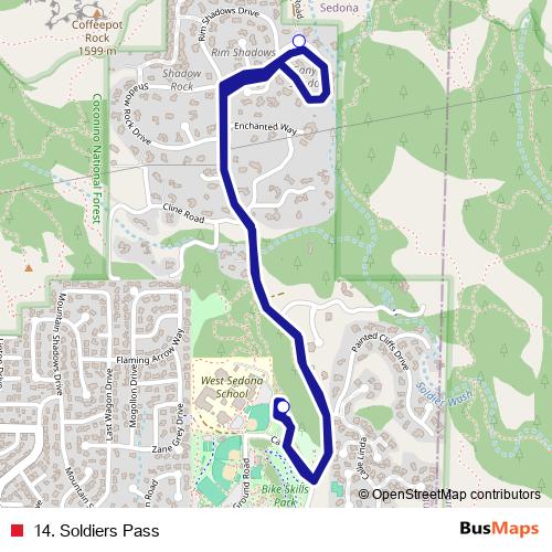 14. Soldiers Pass bus Line Map