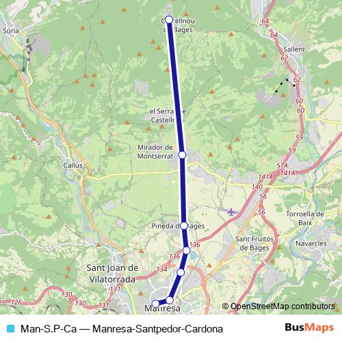 Man-S.P-Ca bus Line Map