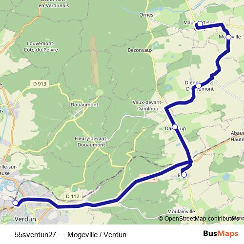 55sverdun27 bus Line Map