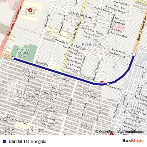Bandal TO Bongolo bus Line Map