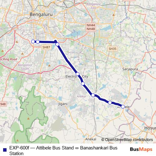EXP-600f bus Line Map