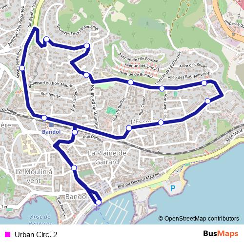 Urban Circ. 2 bus Line Map