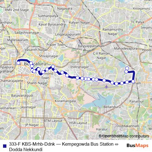 333-F KBS-Mrhb-Ddnk bus Line Map
