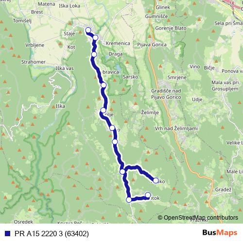 PR A15 2220 3 (63402) bus Line Map