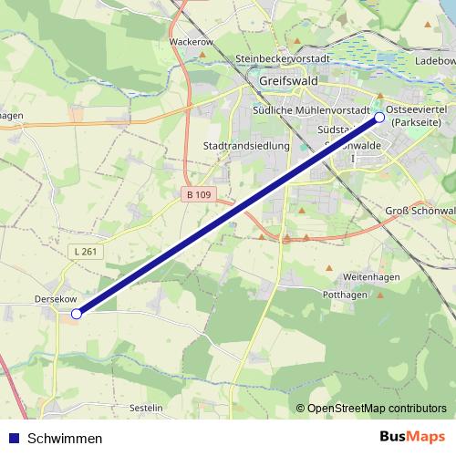 Schwimmen bus Line Map