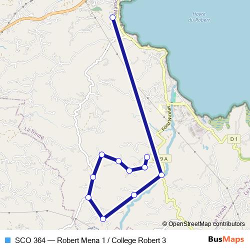 SCO 364 bus Line Map