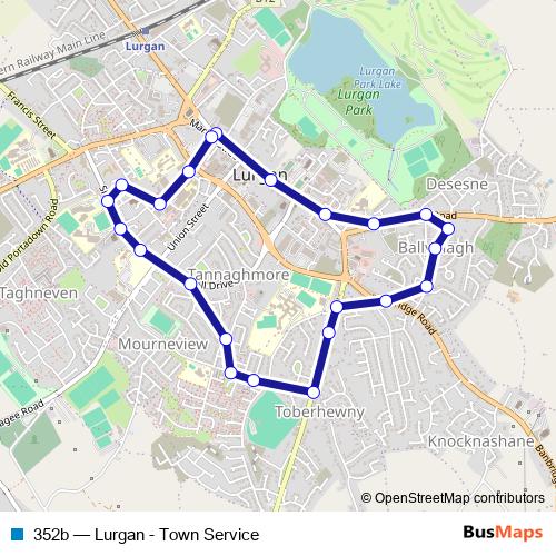 352b bus Line Map