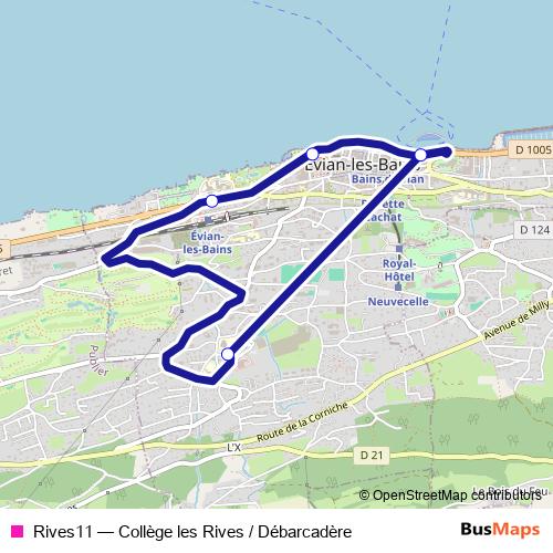 Rives11 bus Line Map