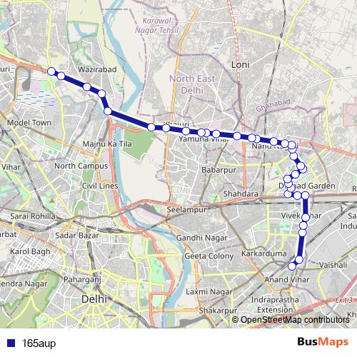 165aup bus Line Map