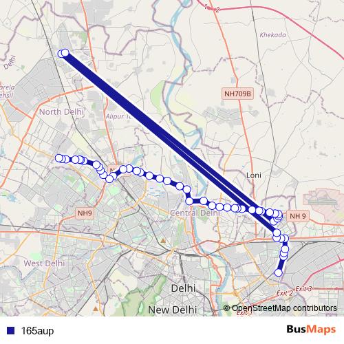 165aup bus Line Map
