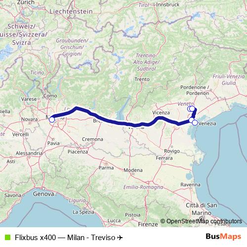 Flixbus x400 bus Line Map
