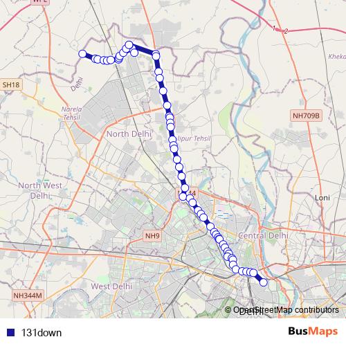 131down bus Line Map