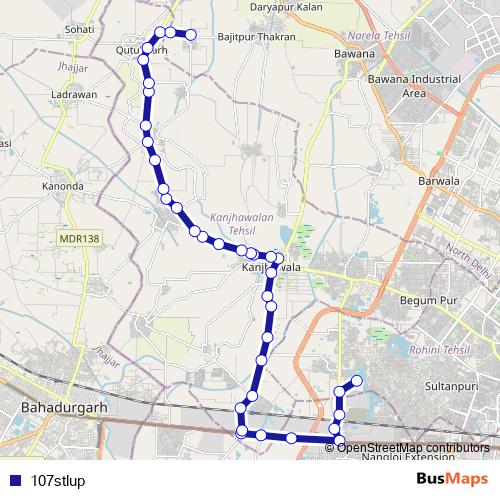 107stlup bus Line Map