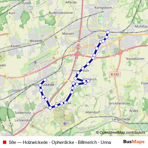 58e bus Line Map
