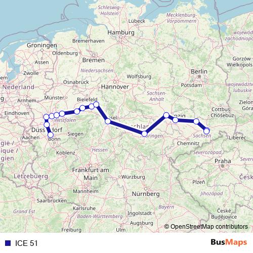 ICE 51 rail Line Map