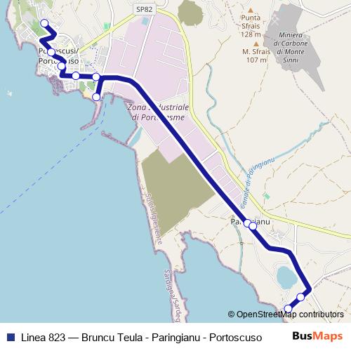 Linea 823 bus Line Map