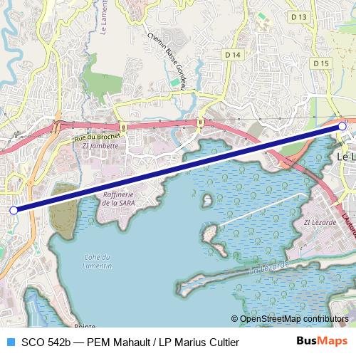 SCO 542b bus Line Map