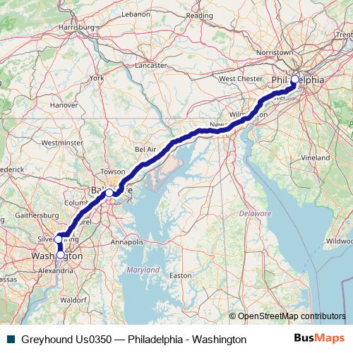 Greyhound Us0350 bus Line Map
