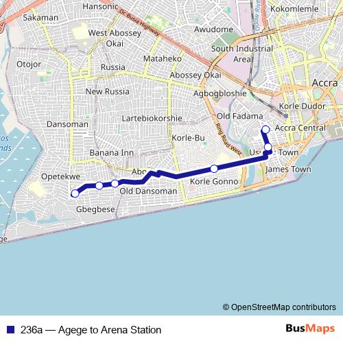 236a bus Line Map
