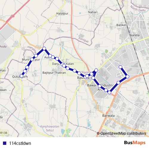 114cstldwn bus Line Map