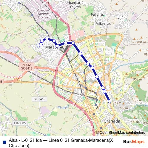 Alsa - L-0121 Ida bus Line Map