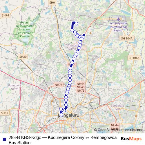 283-B KBS-Kdgc bus Line Map