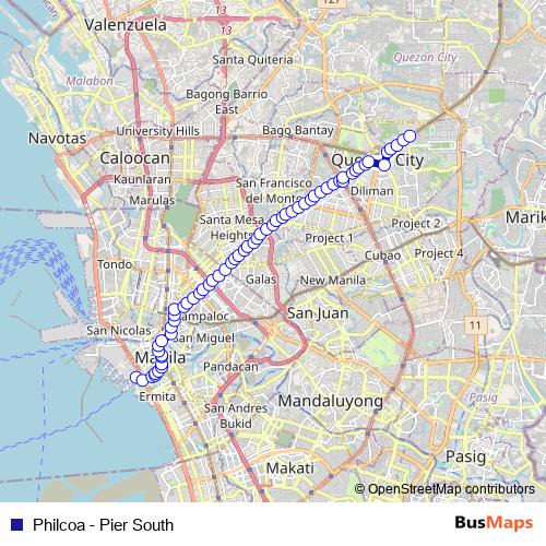 Philcoa - Pier South bus Line Map