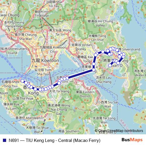 N691 bus Line Map