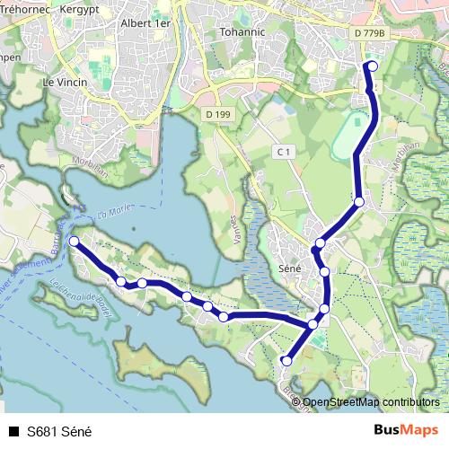 S681 Séné bus Line Map