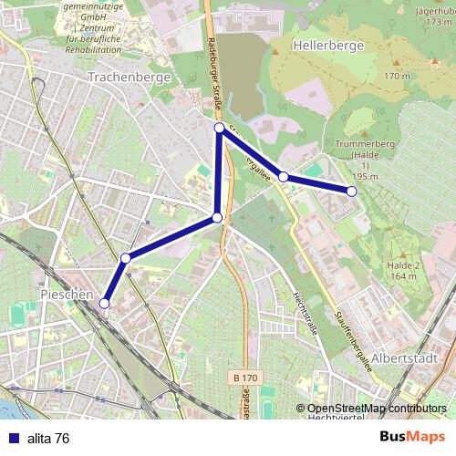 alita 76 bus Line Map