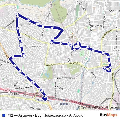 712 bus Line Map