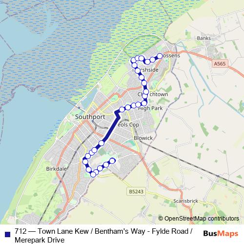 712 bus Line Map