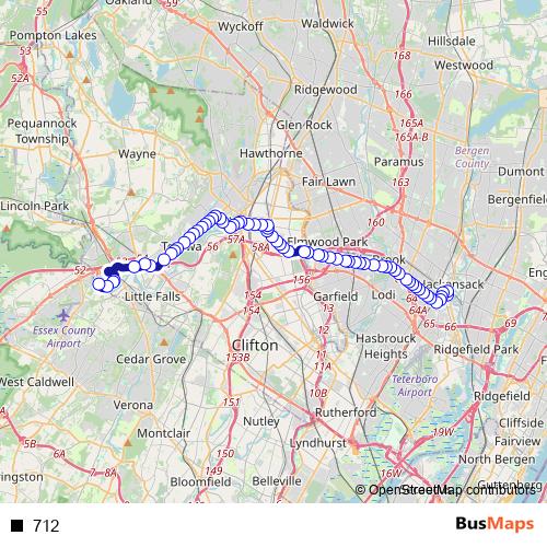 712 bus Line Map
