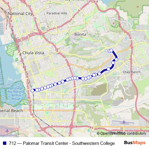 712 bus Line Map