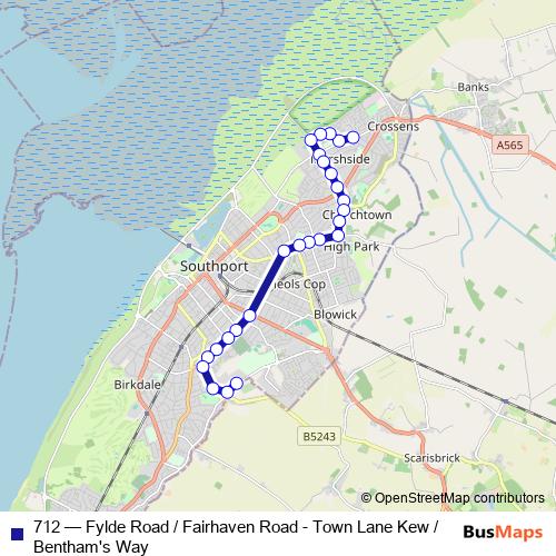 712 bus Line Map