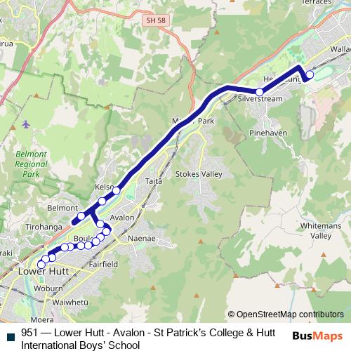 951 bus Line Map