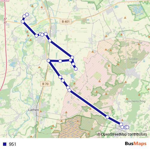 951 bus Line Map