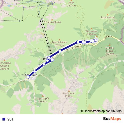 951 bus Line Map