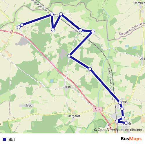 951 bus Line Map