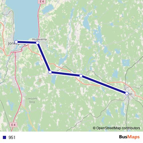 951 bus Line Map
