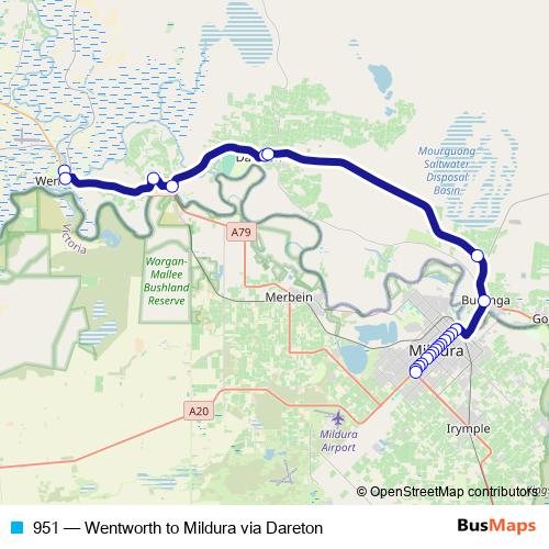 951 bus Line Map