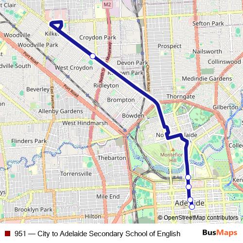 951 bus Line Map