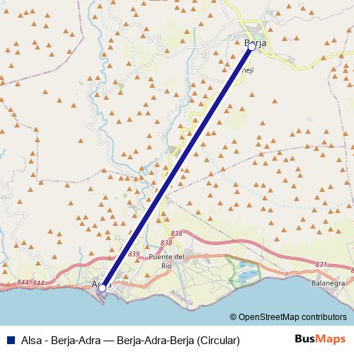 Alsa - Berja-Adra bus Line Map