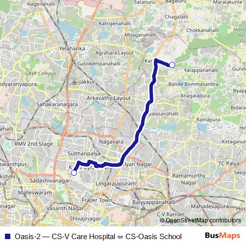 Oasis-2 bus Line Map