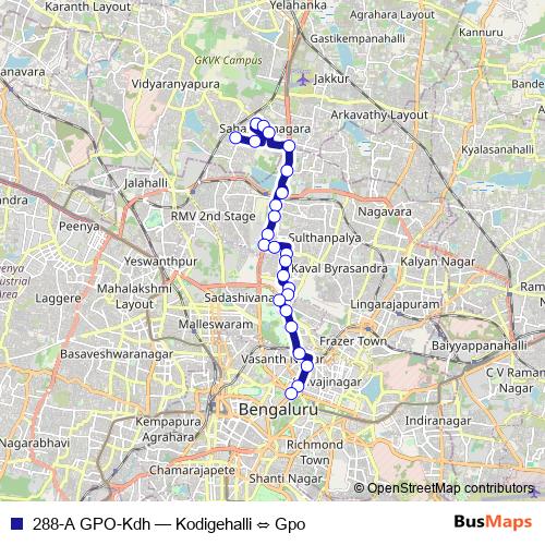 288-A GPO-Kdh bus Line Map