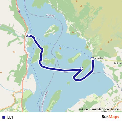 LL1 ferry Line Map