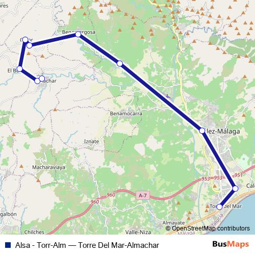 Alsa - Torr-Alm bus Line Map