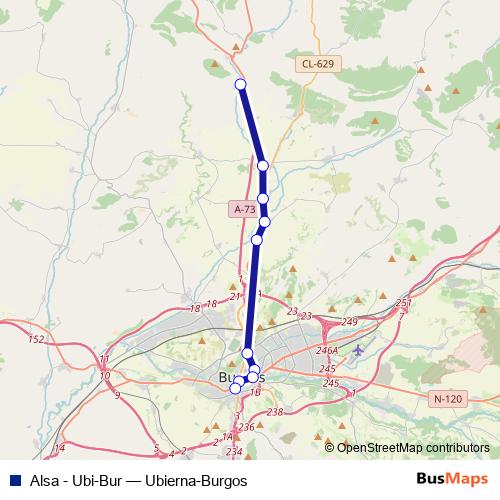 Alsa - Ubi-Bur bus Line Map